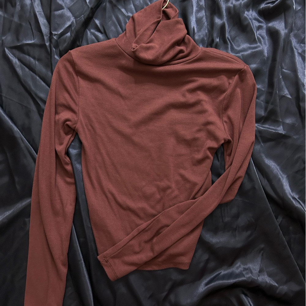 Fitted burnt pink turtleneck